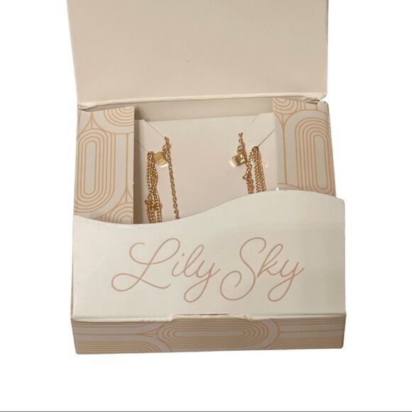 Lily Sky “Sidney” Triple Strand Geometric Gold-tone Bracelet Duo - NWT - Picture 4 of 6